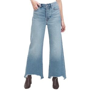 Splendid High Rise Flared Leg Button Fly Light Wash Destroyed Hem Jean Size 25